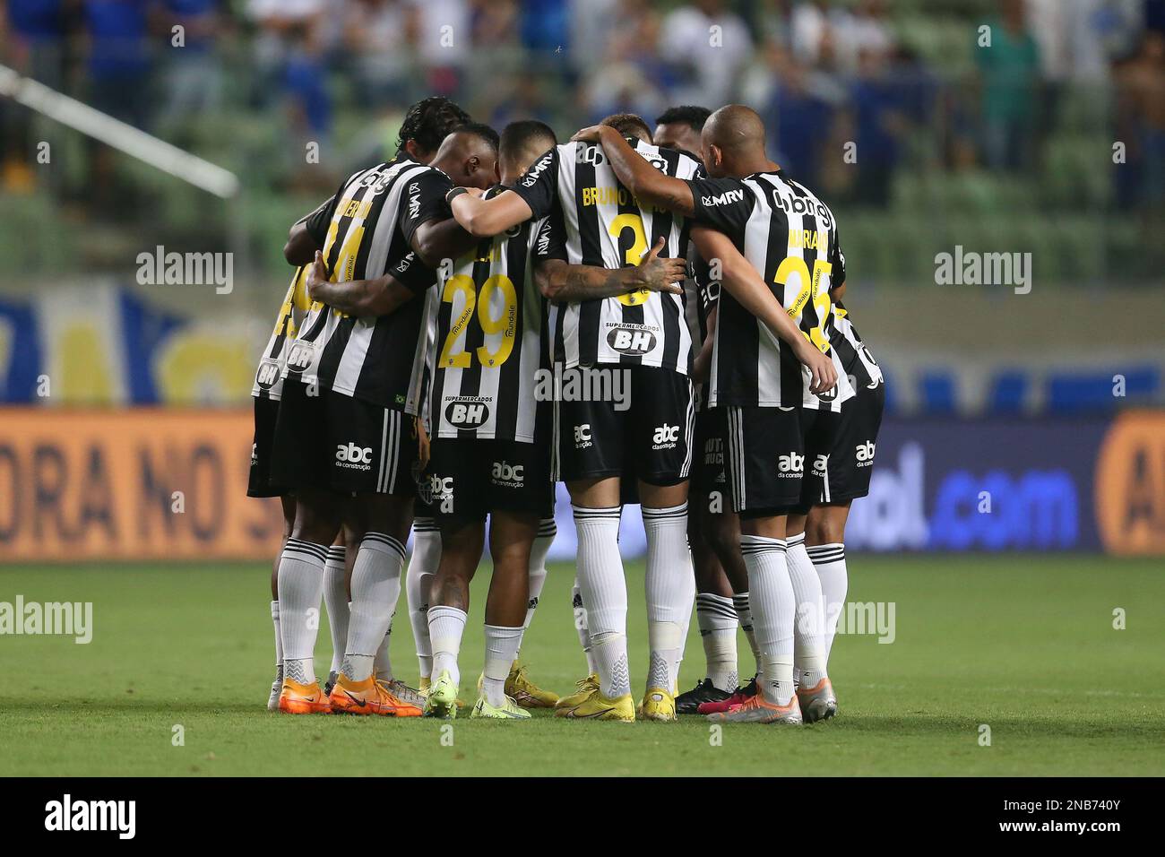 Belo Horizonte, Brasilien, 13. Februar 2023. Spieler von Atletico Mineiro während des Spiels zwischen Cruzeiro und Atletico Mineiro für die Meisterschaft Mineiro 2023 im Arena Independencia Stadium am 13. Februar in Belo Horizonte. Foto: Daniel Castelo Branco/DiaEsportivo/Alamy Live News Stockfoto