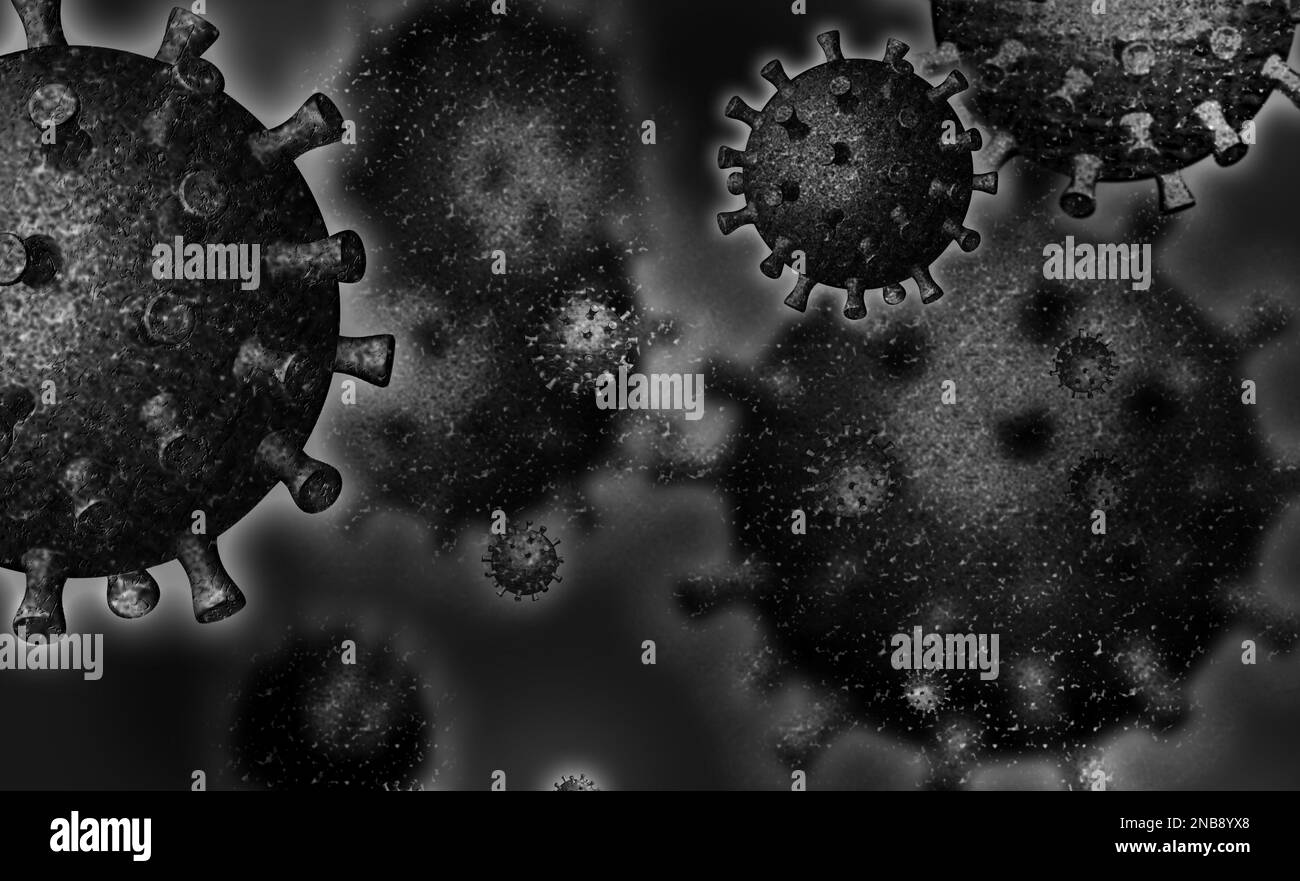 Illustration eines gefährlichen Virus. Globale Pandemie Stockfoto