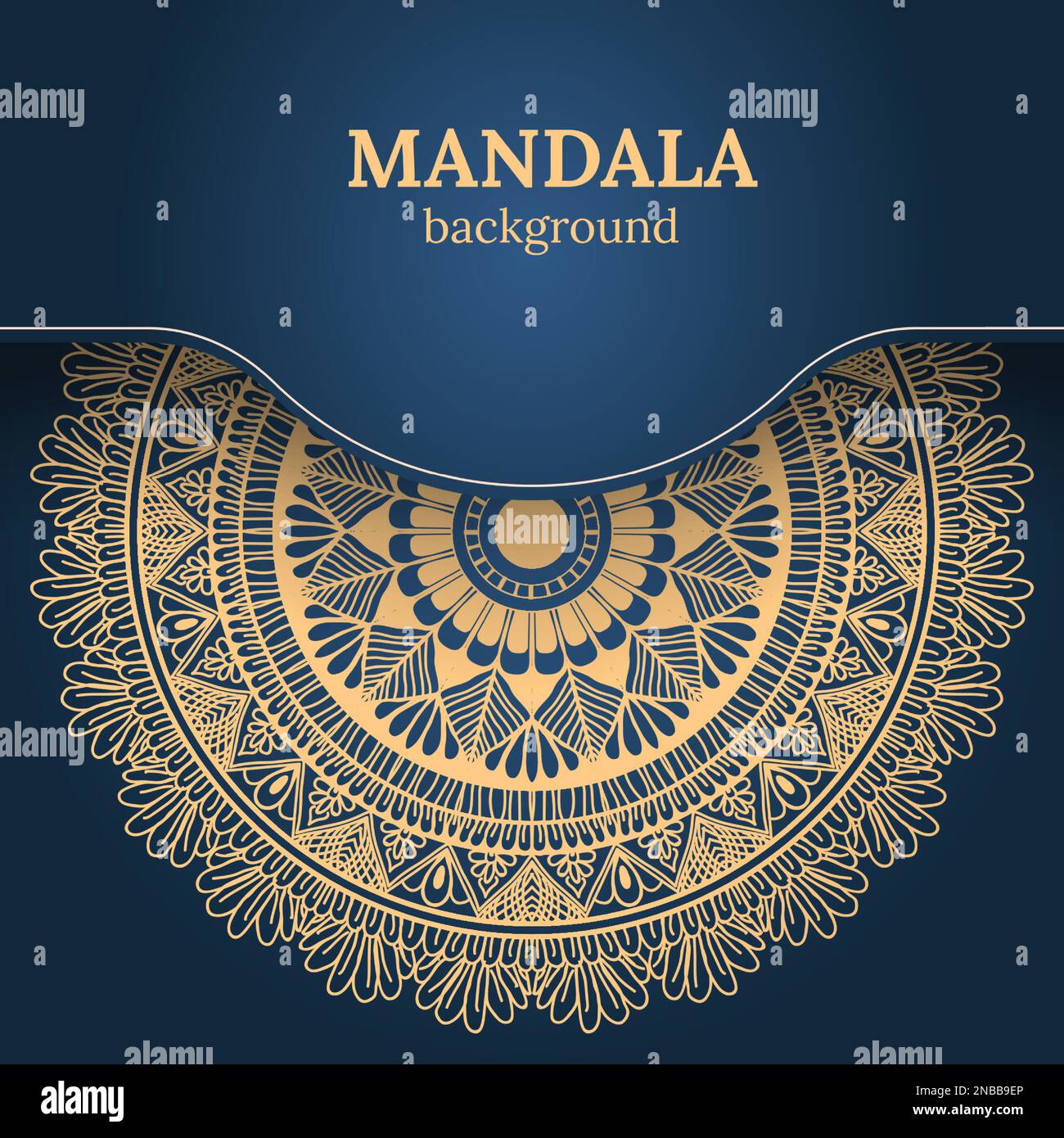 Luxuriöse Dekoration im Mandala-Design. Kann für Karten, Einladungen, Banner, Poster und Druckdesign verwendet werden. Mandalas Hintergrund. Stock Vektor