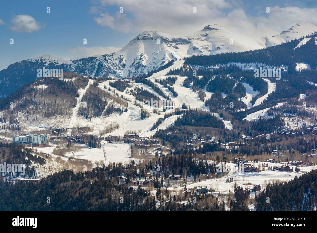 Skigebiet Telluride in den Colorado Rocky Mountains Stockfoto