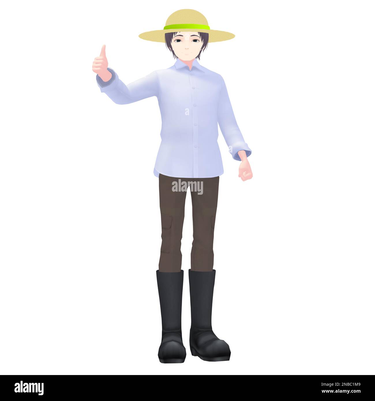 Männlicher Farmer, Modell 3D Stockfoto