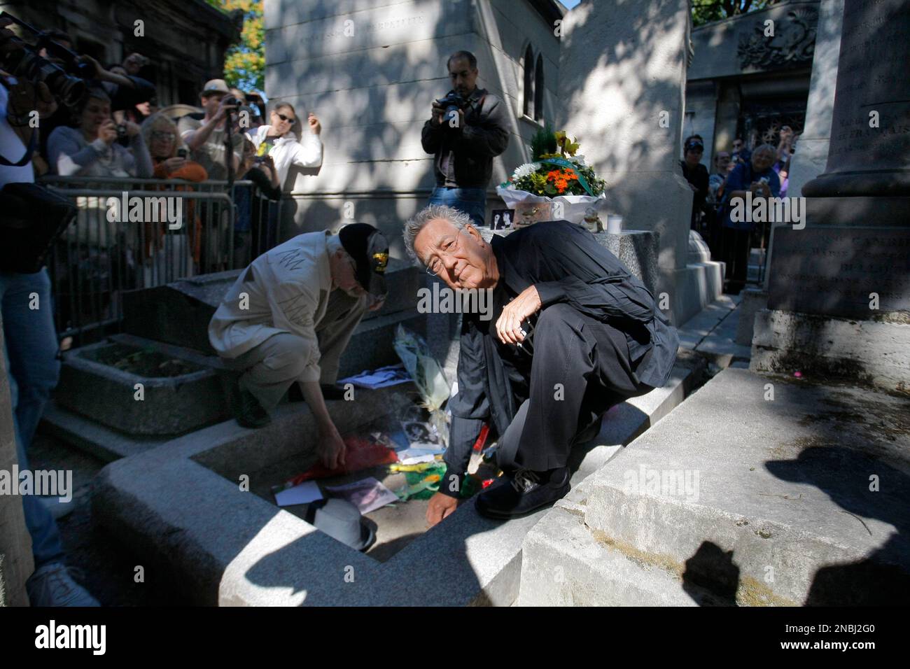Former members of The Doors, Ray Manzarek, keyboard player, right, and