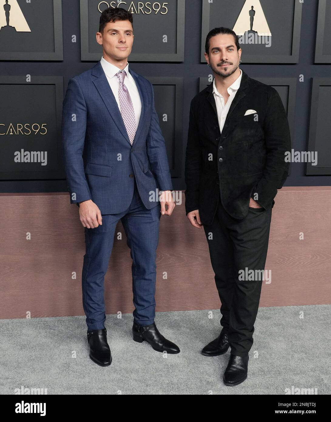 Los Angeles, USA. 13. Februar 2023. (L-R) Michael Fontaine und Mike Marino kommen am Montag, den 13. Februar 2023, zum 95. Jährlichen Oscars-Mittagessen im Beverly Hilton in Beverly Hills, Kalifornien. (Foto: Sthanlee B. Mirador/Sipa USA) Guthaben: SIPA USA/Alamy Live News Stockfoto