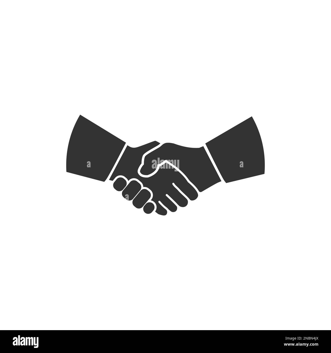 Handshake-Ikone in flachem Design. Vektordarstellung Stock Vektor