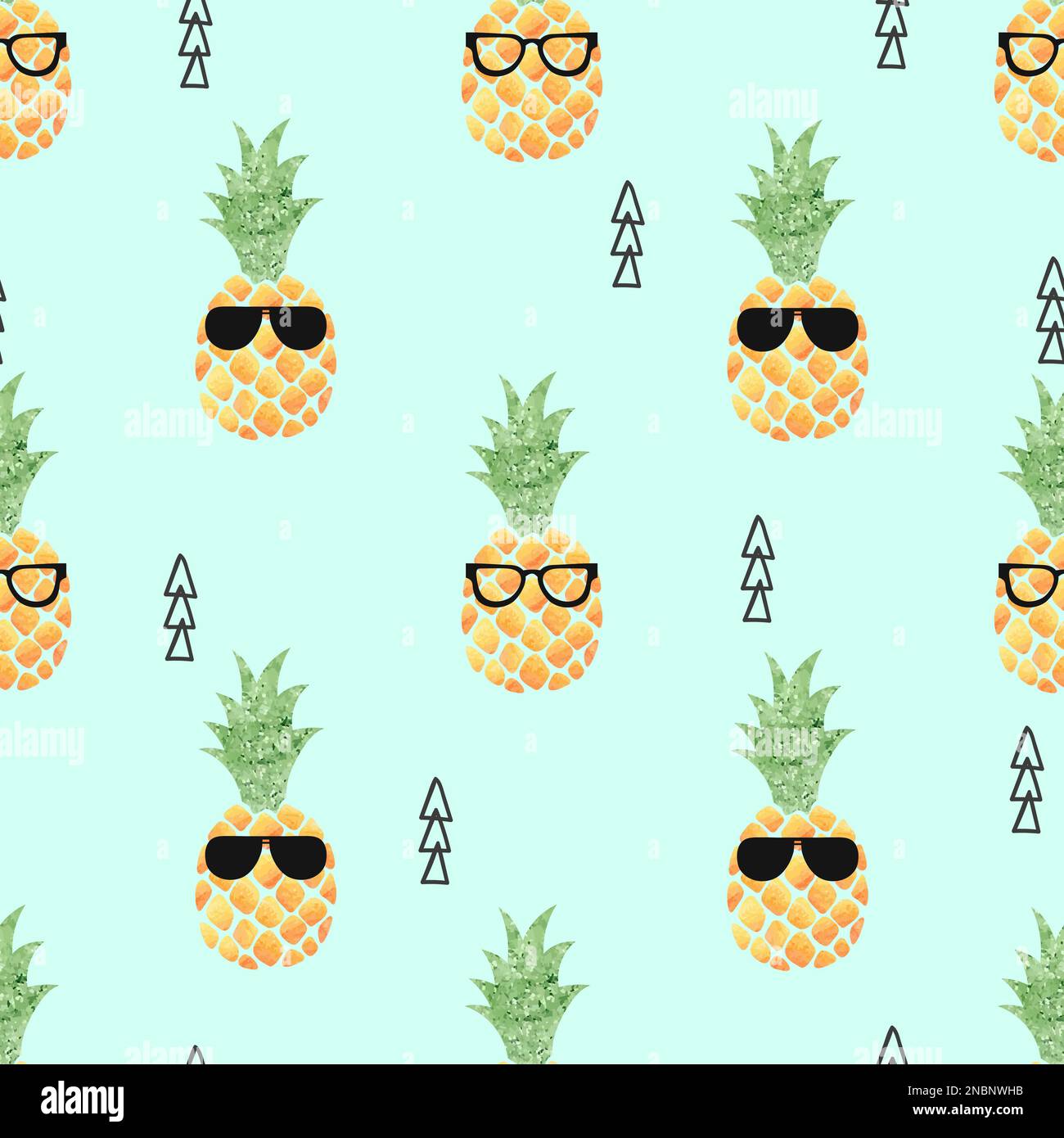 Süßes Ananas-Muster. Vector-Sommerhintergrund. Stock Vektor