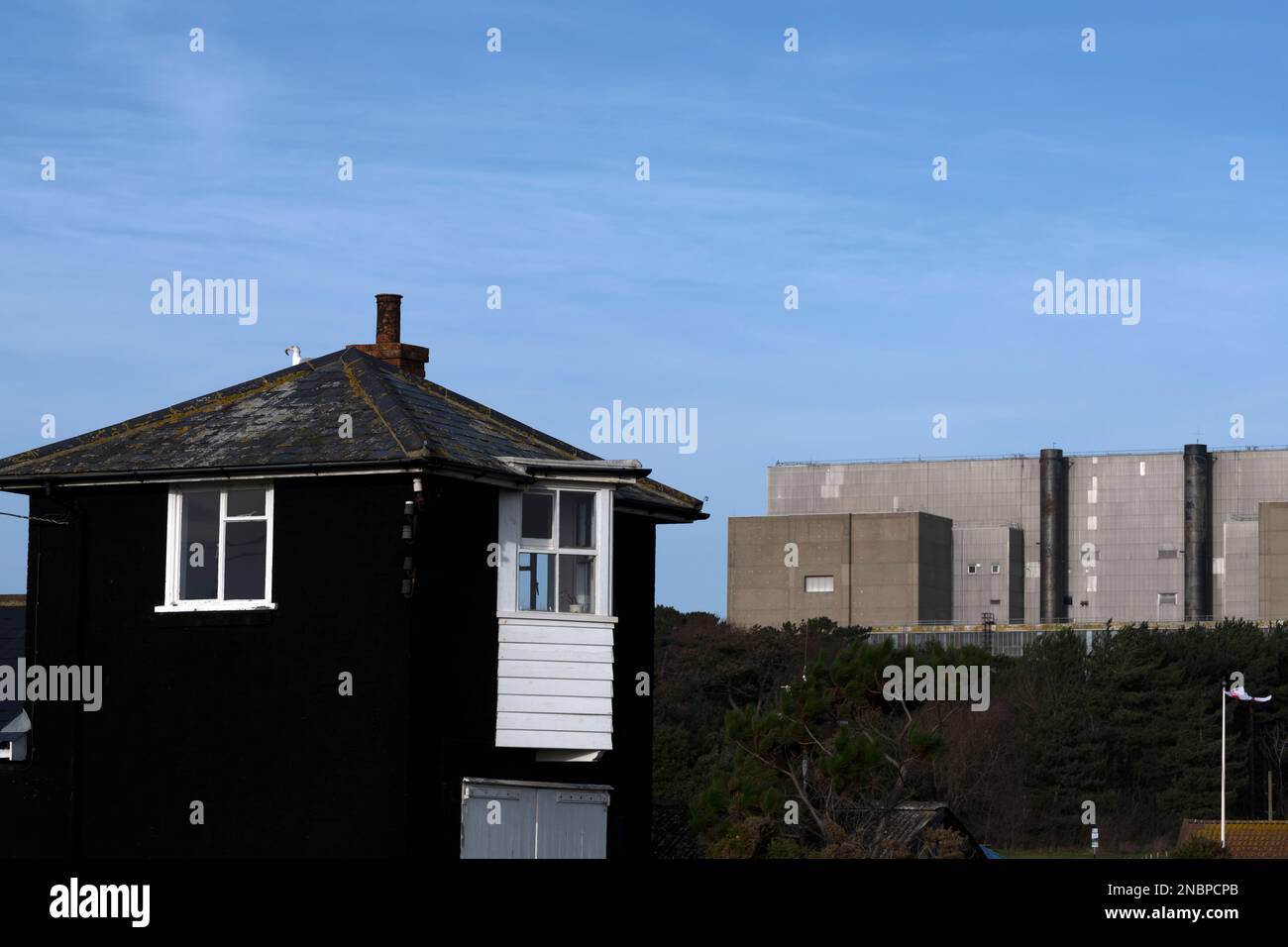 Ehemaliger Aussichtsturm der Küstenwache Sizewell Suffolk England Stockfoto