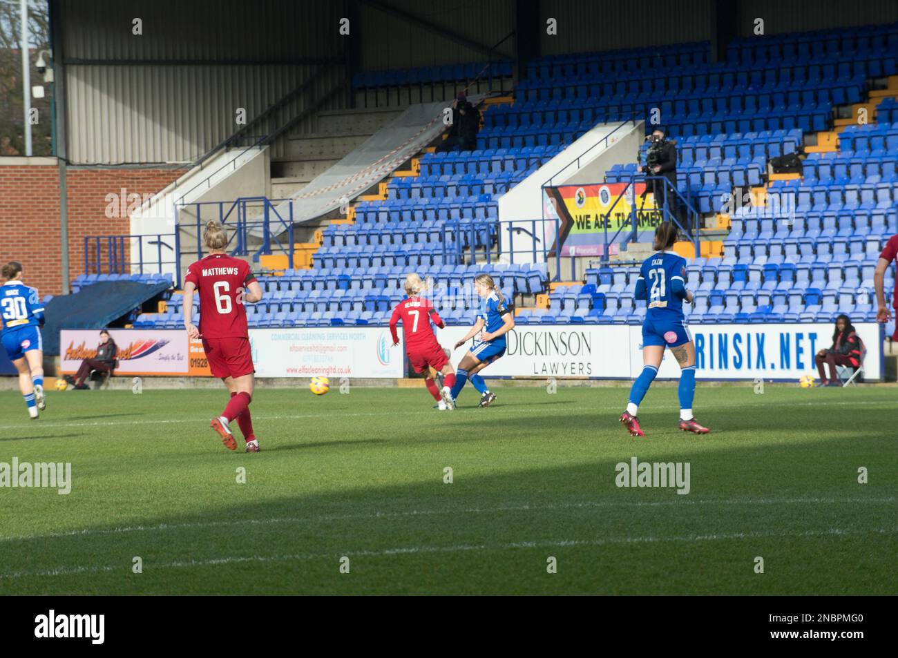 WSL Liverpool / Leicester City in Prenton Park Birkenhead, Liverpool (Terry Scott/SPP) Guthaben: SPP Sport Press Photo. Alamy Live News Stockfoto