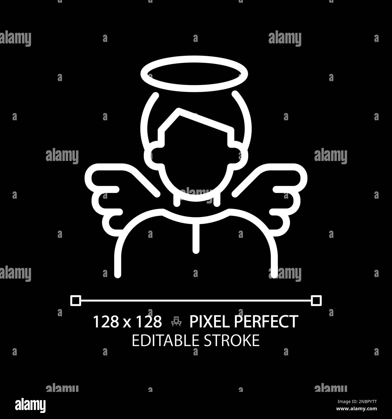 Unschuldige Pixel perfektes weißes lineares Symbol für dunkles Thema Stock Vektor