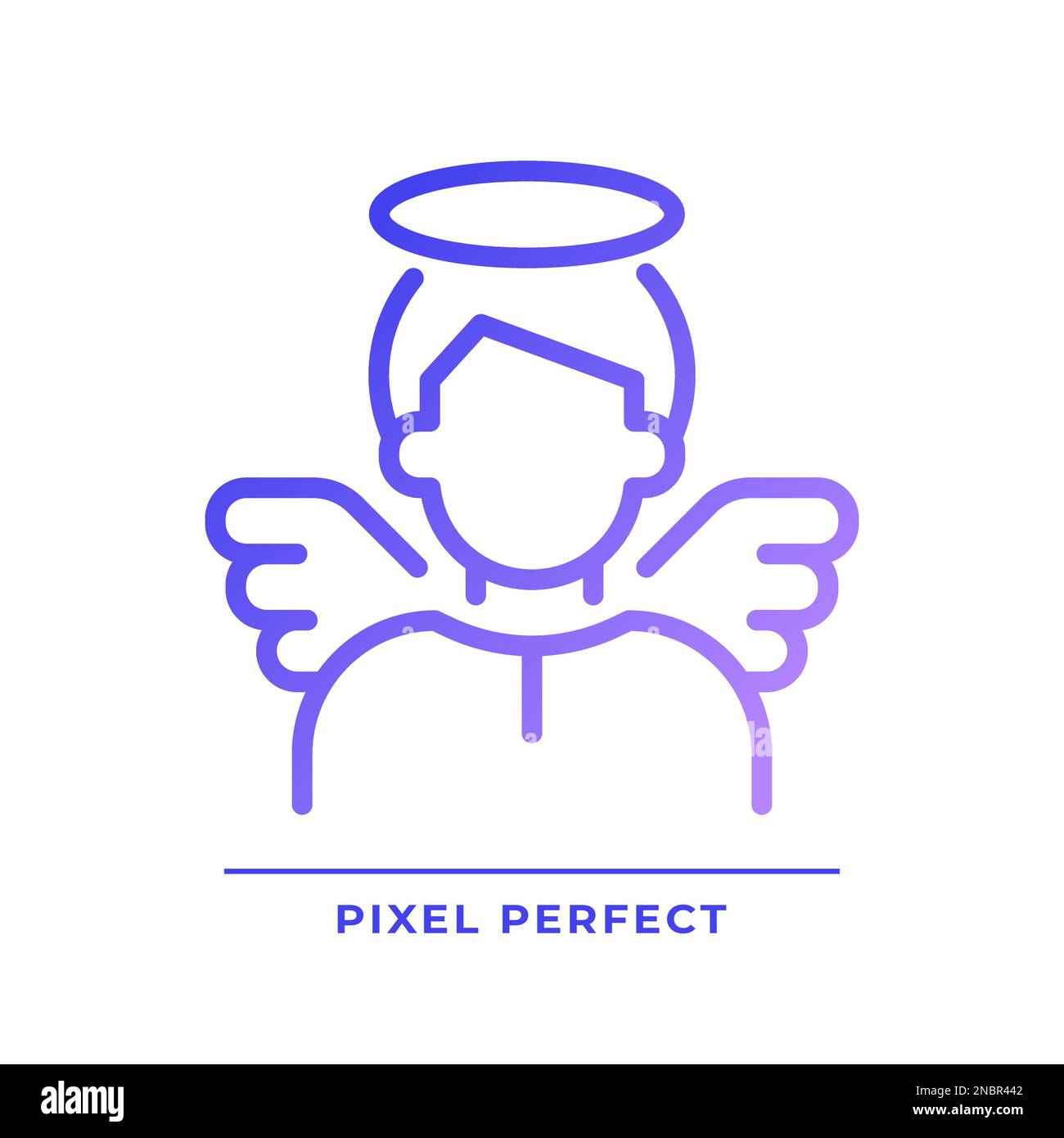 Symbol für unschuldige Pixel, perfekter Gradient, linearer Vektor Stock Vektor