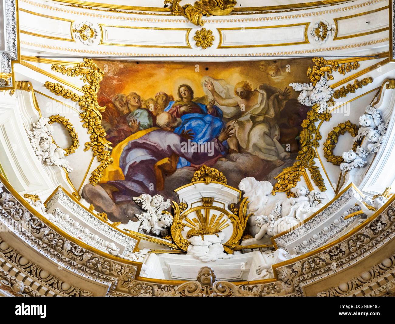 Fresko in der apse Decke - Kirche Jesus (chiesa del Gesu' ) auch Casa Professa genannt - Palermo, Sizilien, Italien Stockfoto