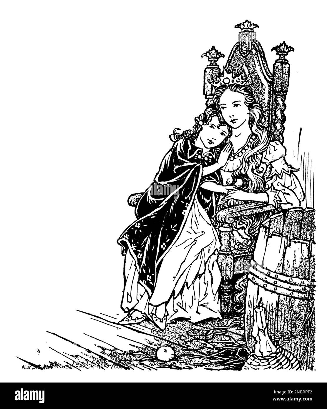 CURDIE TRAUERT um das Buch " die Prinzessin und der Kobold " von George MacDonald ; illustriert mit Strichzeichnungen und Farbtafeln von Charles Folkard. Stockfoto