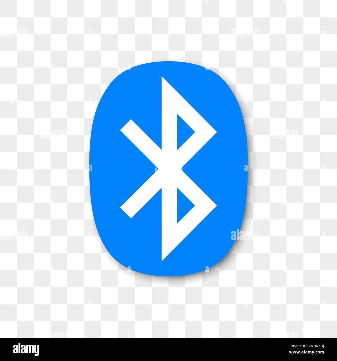 Bluetooth-Symbol mit Schatten auf transparentem Hintergrund Stock Vektor