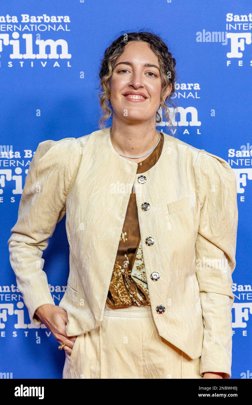 Santa Barbara, USA. 13. Februar 2023. Florencia Martin - Production Designer (Babylon) trifft am 13. Februar 2023 auf dem roten Teppich des Santa Barbara International Film Festivals 2023 ein, um den Variety Artisans Award im Arlington Theatre in Santa Barbara, Kalifornien, zu erhalten. (Foto: Rod Rolle/Sipa USA) Guthaben: SIPA USA/Alamy Live News Stockfoto