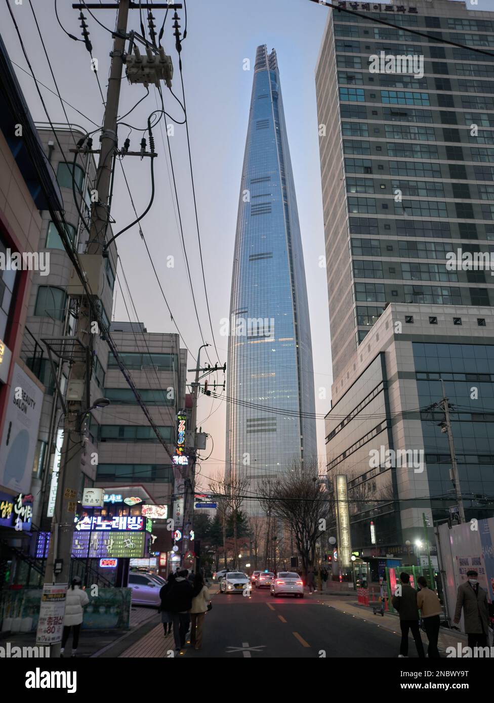 Lotte World Tower Wolkenkratzer in Jamsil, Seoul, Korea Stockfoto
