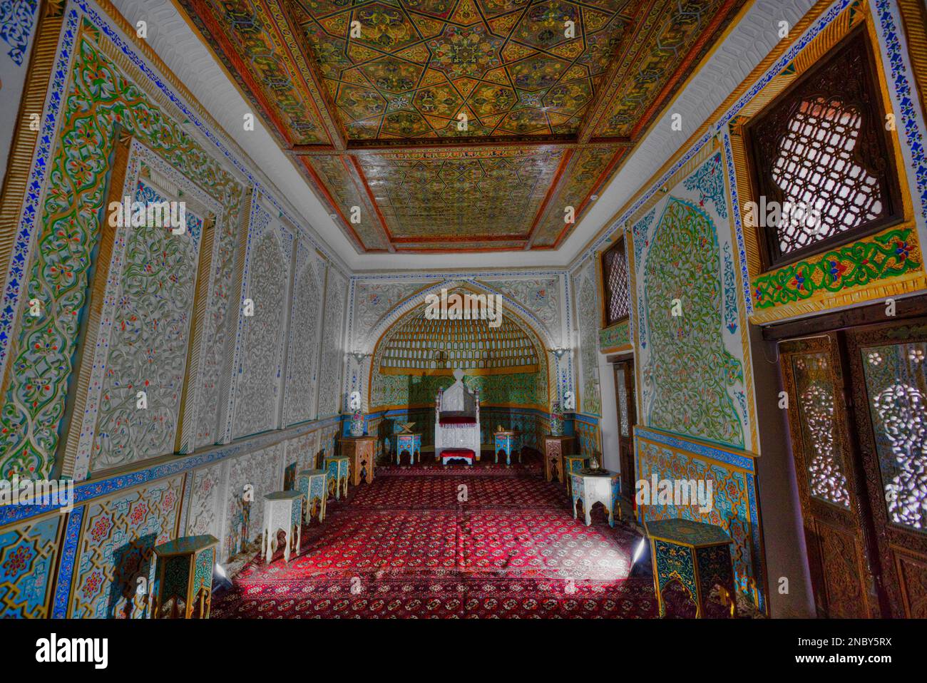 Kurinischer Khana (Thronsaal), Zitadelle Kunya Ark, Ichon Qala, Khiva, Usbekistan Stockfoto