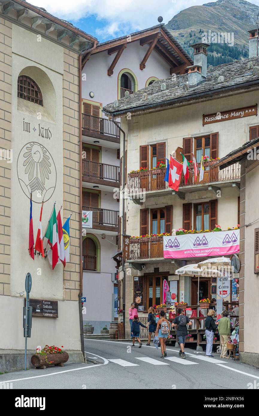 Historisches Zentrum, alagna valsesia, italien Stockfoto