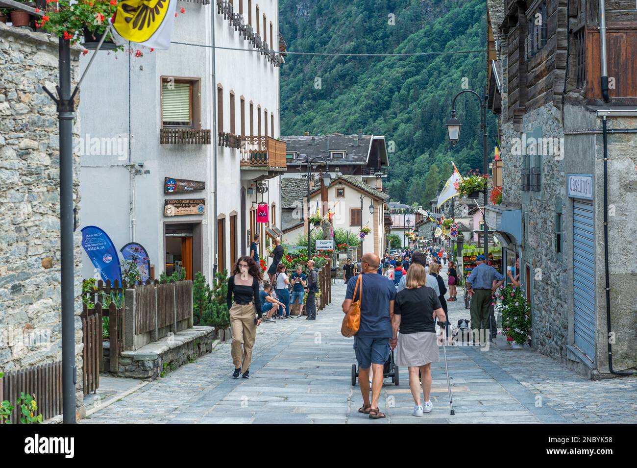 Historisches Zentrum, alagna valsesia, italien Stockfoto