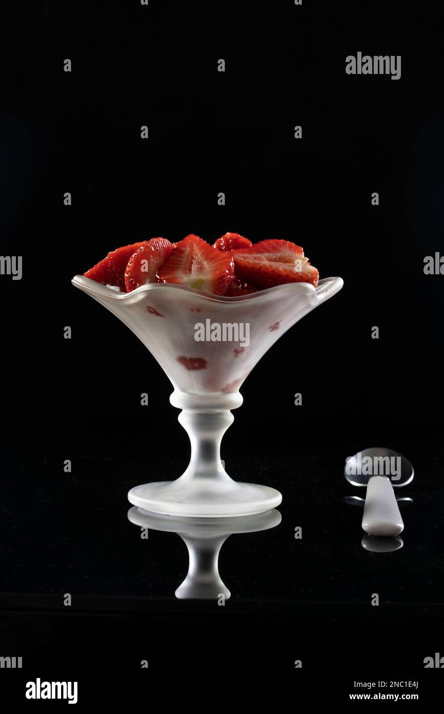 Erdbeeren und Sahne Stockfoto