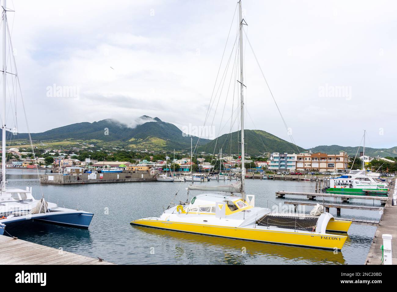 Hafenblick, Basseterre, St. Kitts, St. Kitts und Nevis, kleine Antillen, Karibik Stockfoto