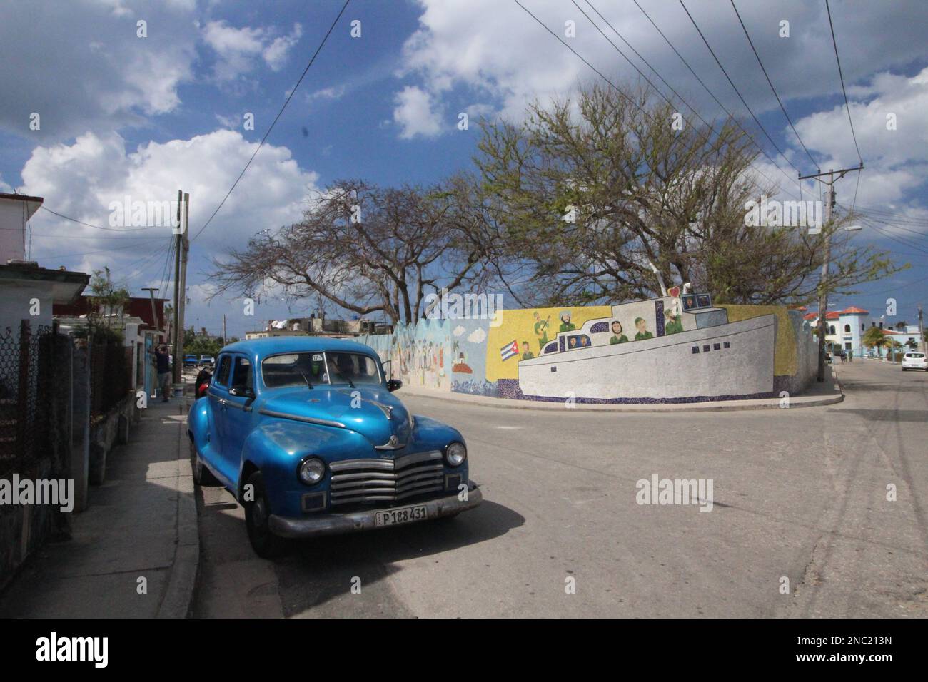 Farbenfrohe Straßen mit Straßenkunst im Stadtviertel Fusterlandia außerhalb von Havanna, Kuba Stockfoto