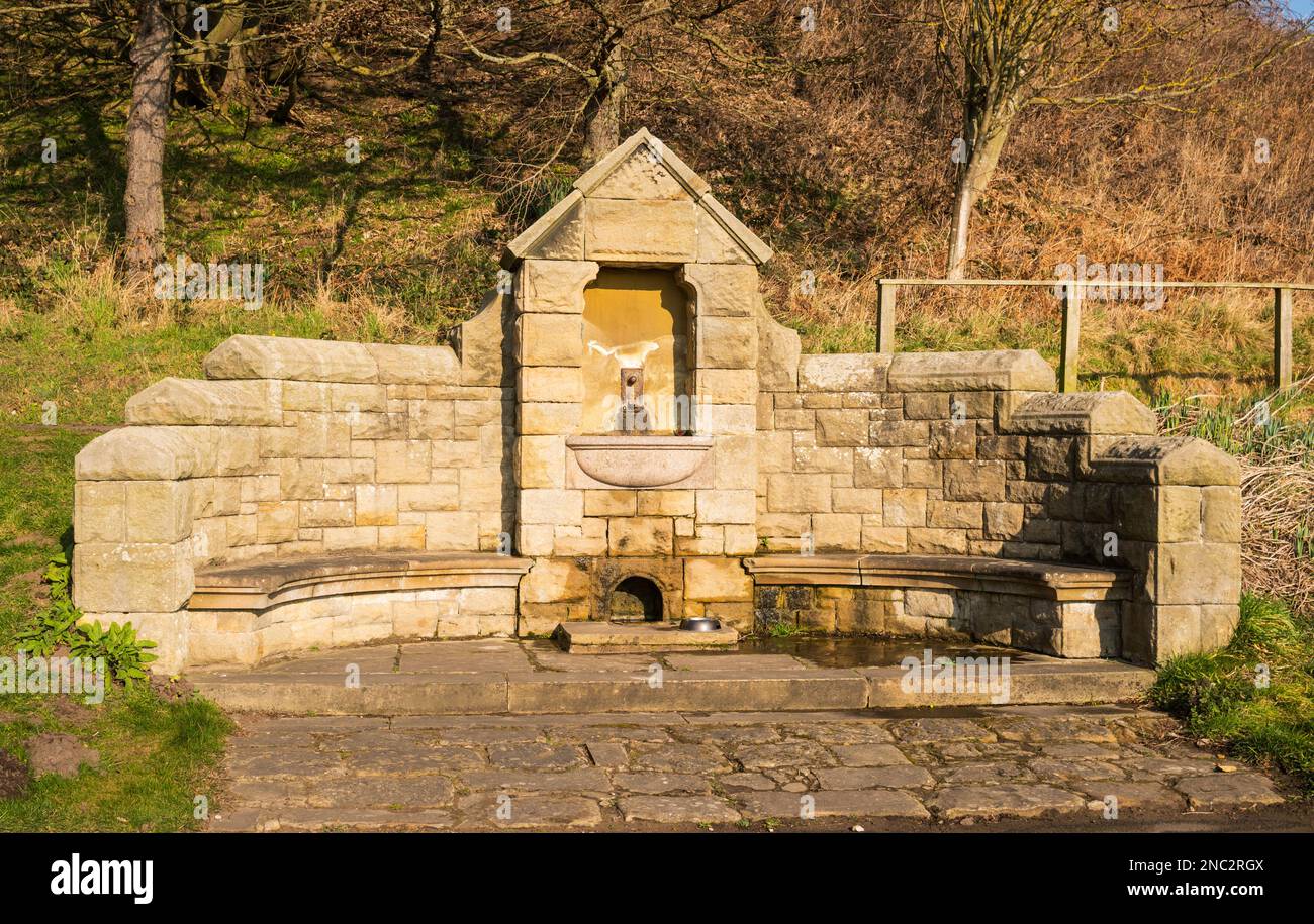 Trinkwasserbrunnen oder -Hosen in Alnmouth, Northumberland, England, Großbritannien Stockfoto