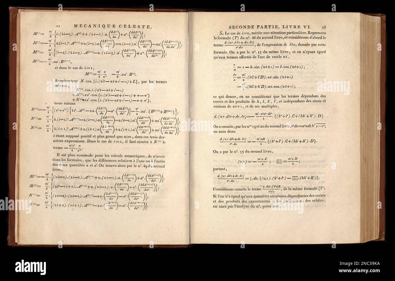 Traité de mécanique céleste, "Treatise of Himmelsmechanics", von Pierre-Simon Marquis de Laplace Stockfoto