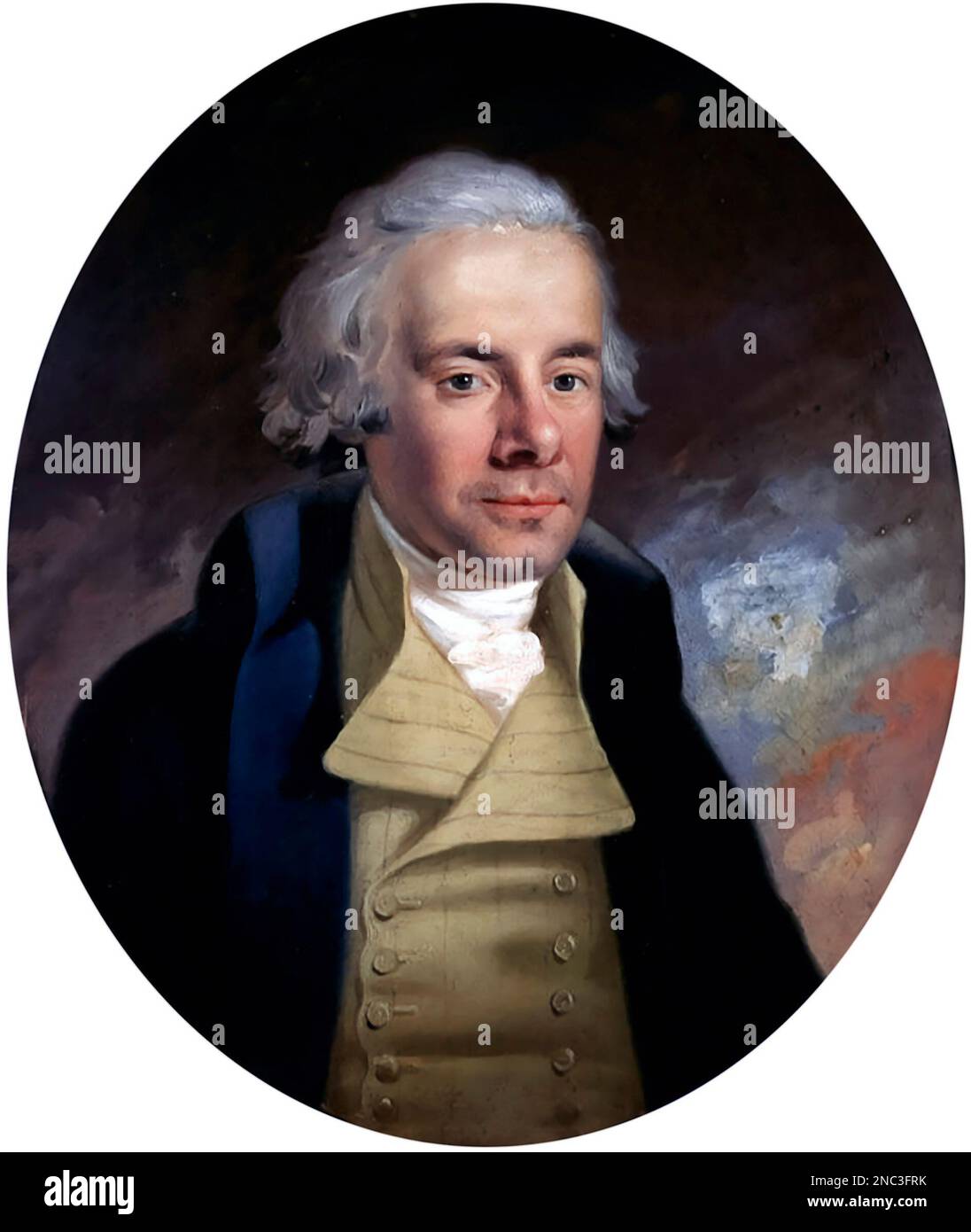 William Wilberforce (1759–1833), ein englischer Politiker, Philanthrop und Anführer der Bewegung zur Abschaffung des Sklavenhandels. Porträtmalerei von Anton Hickel, Öl auf Leinwand, 1794 Stockfoto