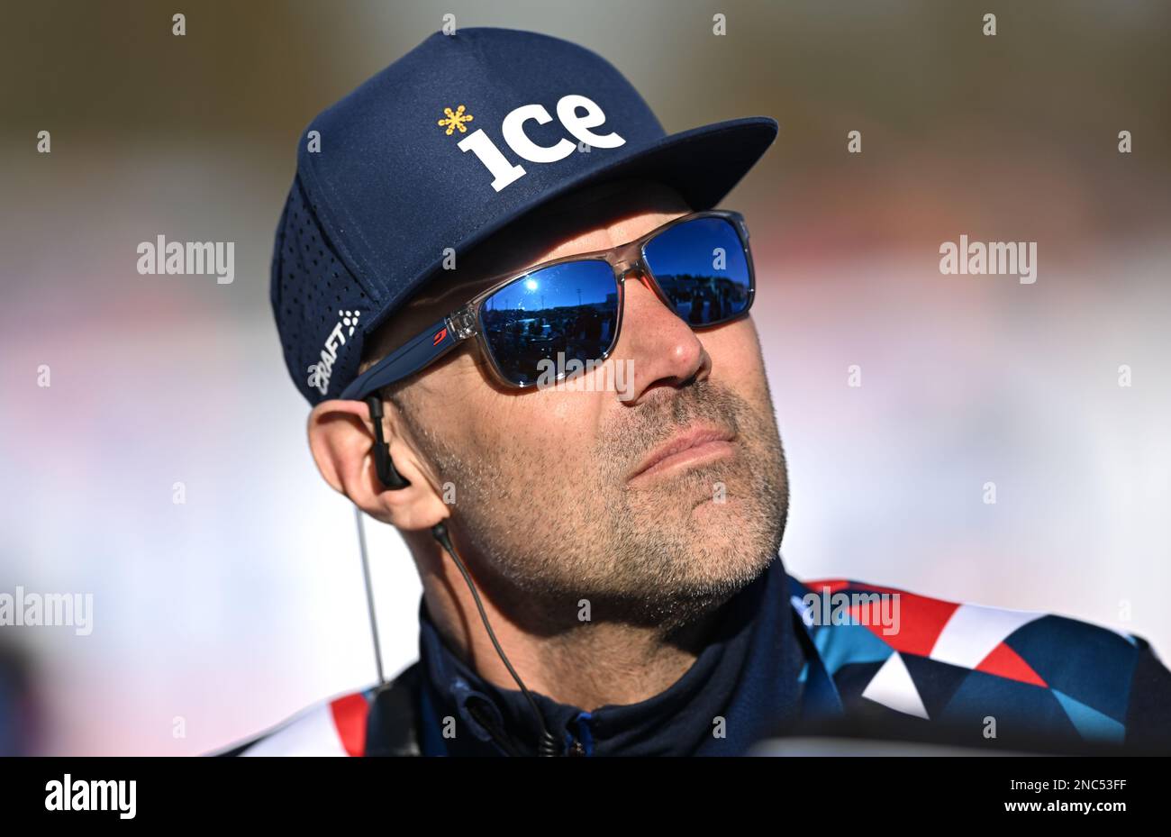 Oberhof, Deutschland. 14. Februar 2023. Biathlon: Weltmeisterschaft,  Individuum 20 km, Männer. Norwegischer Biathlon-Trainer Siegfried Mazet auf  dem Schießstand. Kredit: Hendrik SchmidtdpaAlamy Live News  Stockfotografie - Alamy