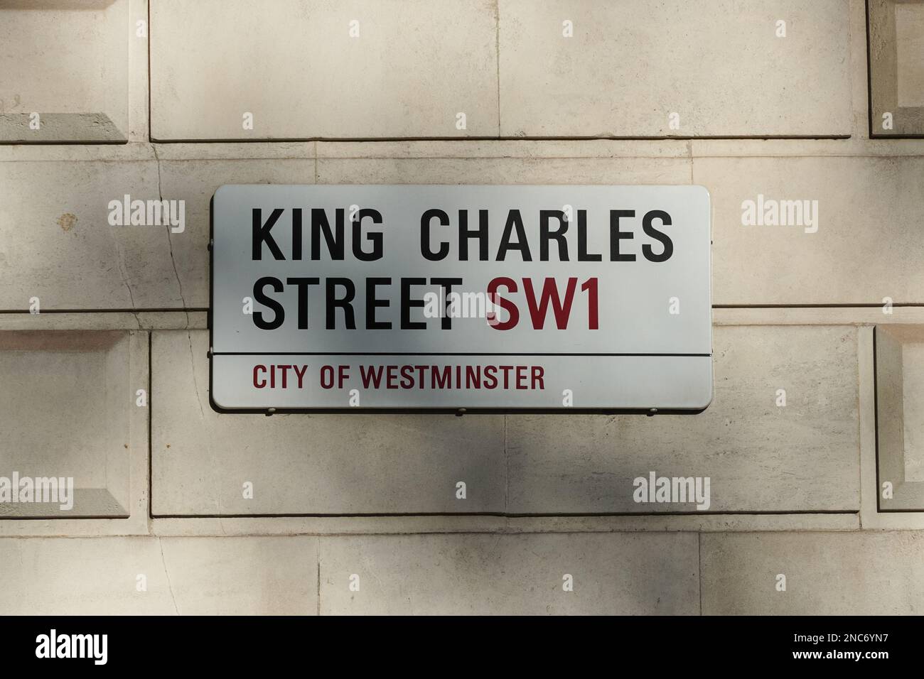 King Charles Street Namensschild in London England Großbritannien Stockfoto