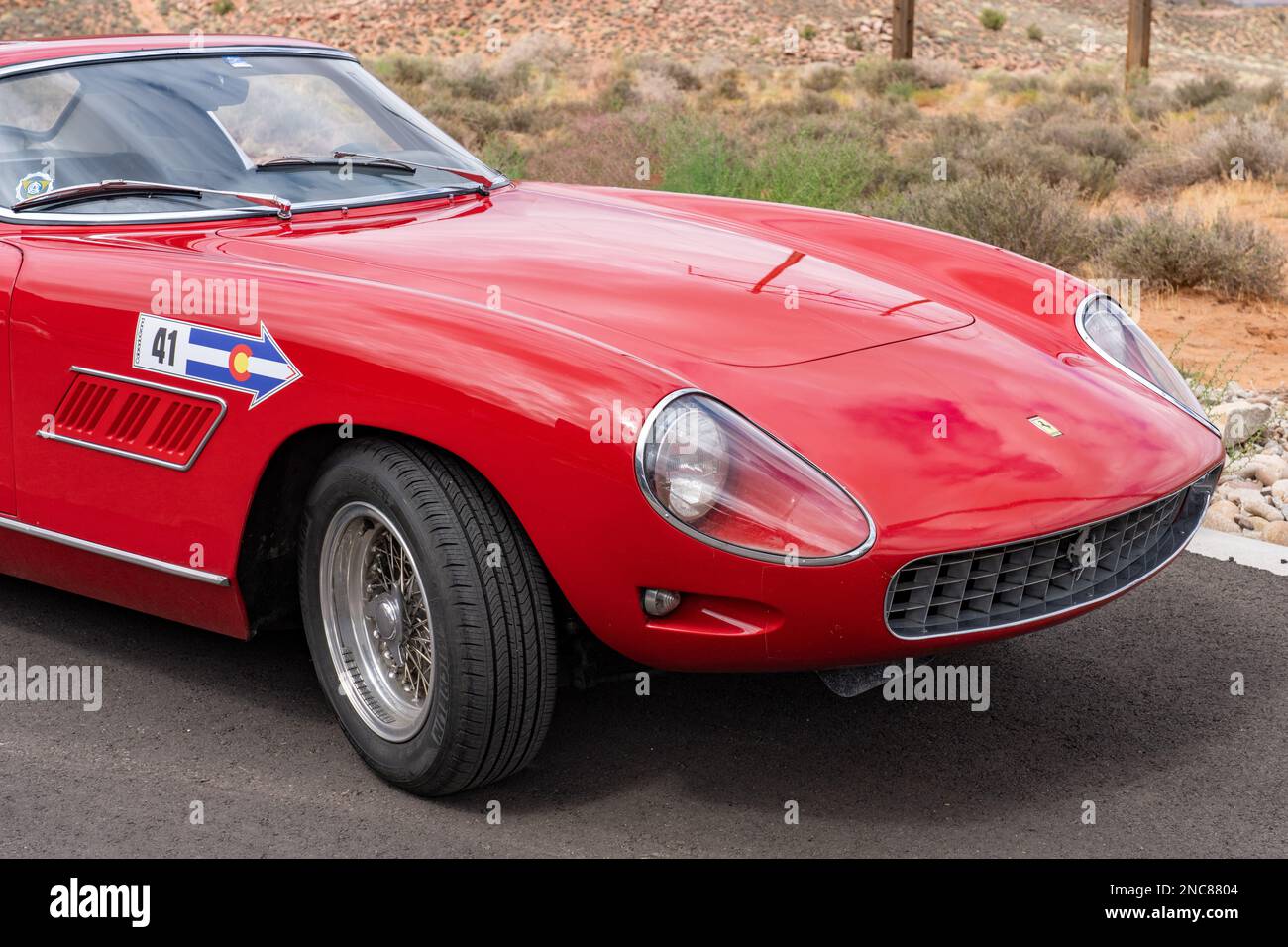 Ein 1958 Ferrari 250 GT Drogo Berlinetta Sportwagen bei der Colorado Grand Road Rallye. Stockfoto