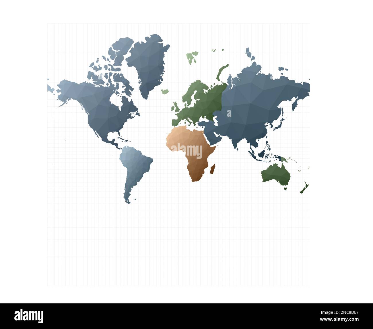 Abbildung einer Weltkarte. Mercator-Projektion. Faire Vektordarstellung. Stock Vektor