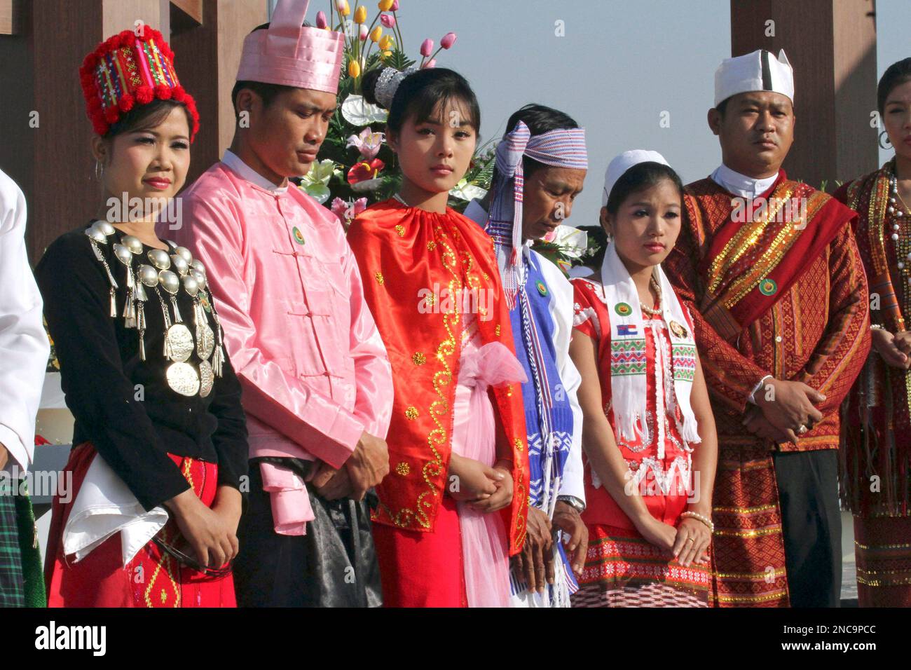 Clad in traditional dress, people of Myanmar's national races attend ...