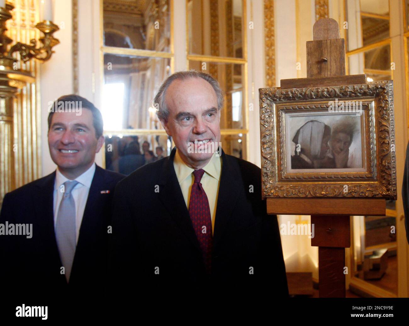 French culture minister Frederic Mitterrand center, and U.S. Ambassador ...