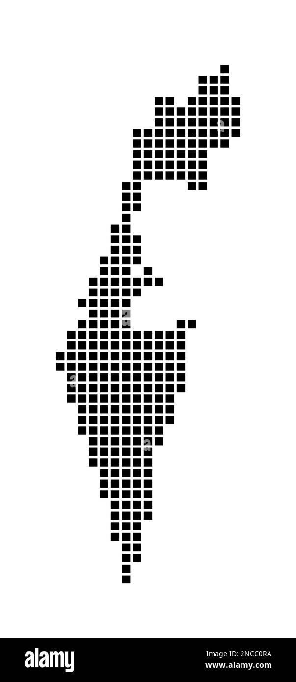 Israelische Karte. Karte von Israel im gepunkteten Stil. Ländergrenzen mit Rechtecken für Ihr Design. Vektordarstellung. Stock Vektor