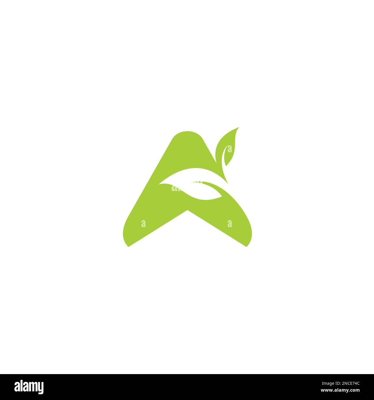 Umweltfreundlicher Buchstabe A Logo-Vektordesign. Blattbuchstabe A Stock Vektor