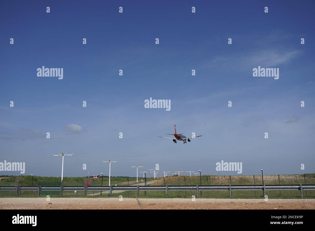 Landeanflugscheinwerfer Stockfoto
