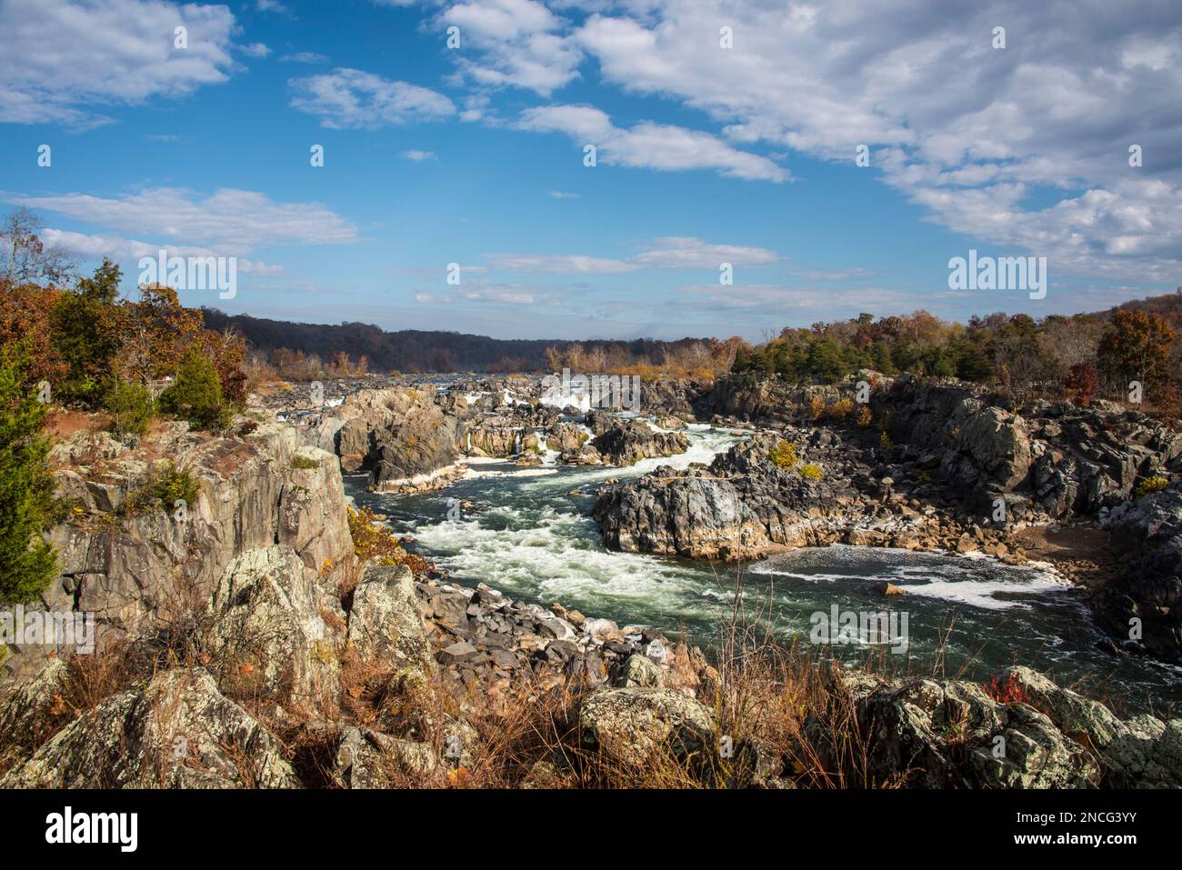 Great Falls of the Potomac River, in der Nähe von Washington DC und verwaltet vom National Park Service, Virginia, USA Stockfoto