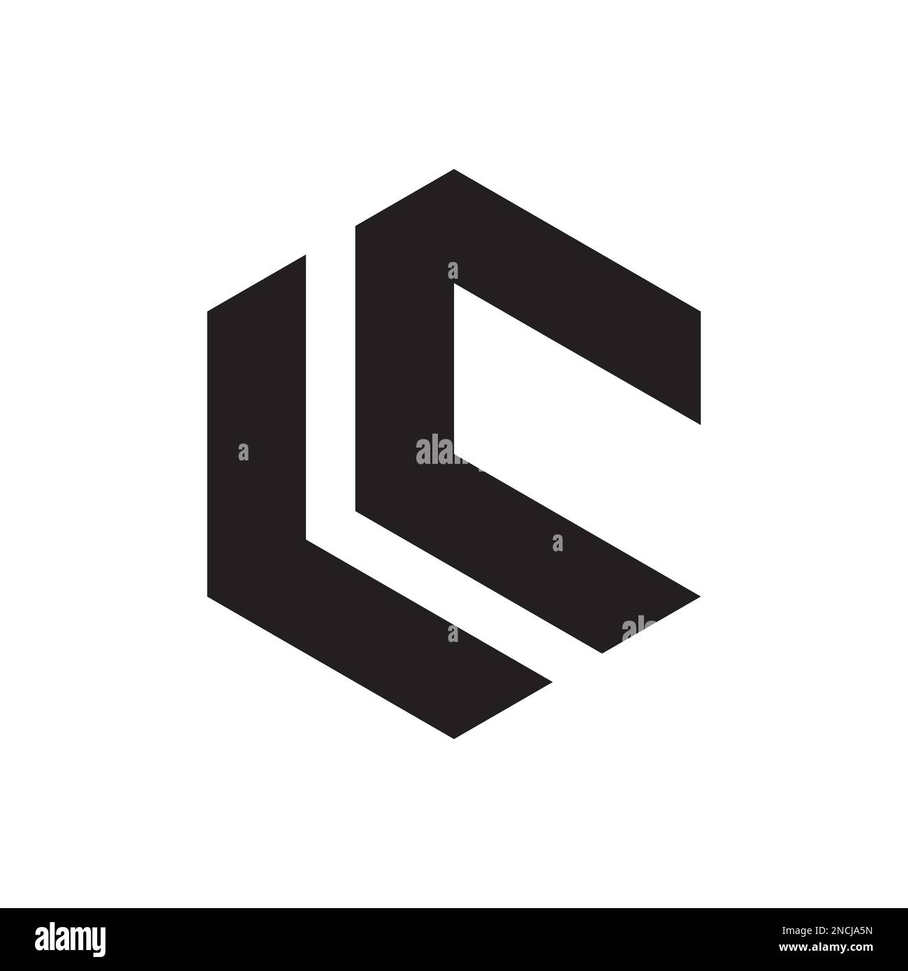 Abstraktes LC-Logo auf weißem Hintergrund. Stock Vektor