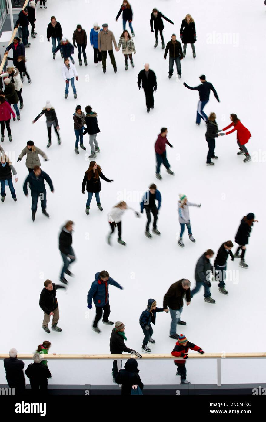 People skate during the opening of the annual Somerset House ice rink ...