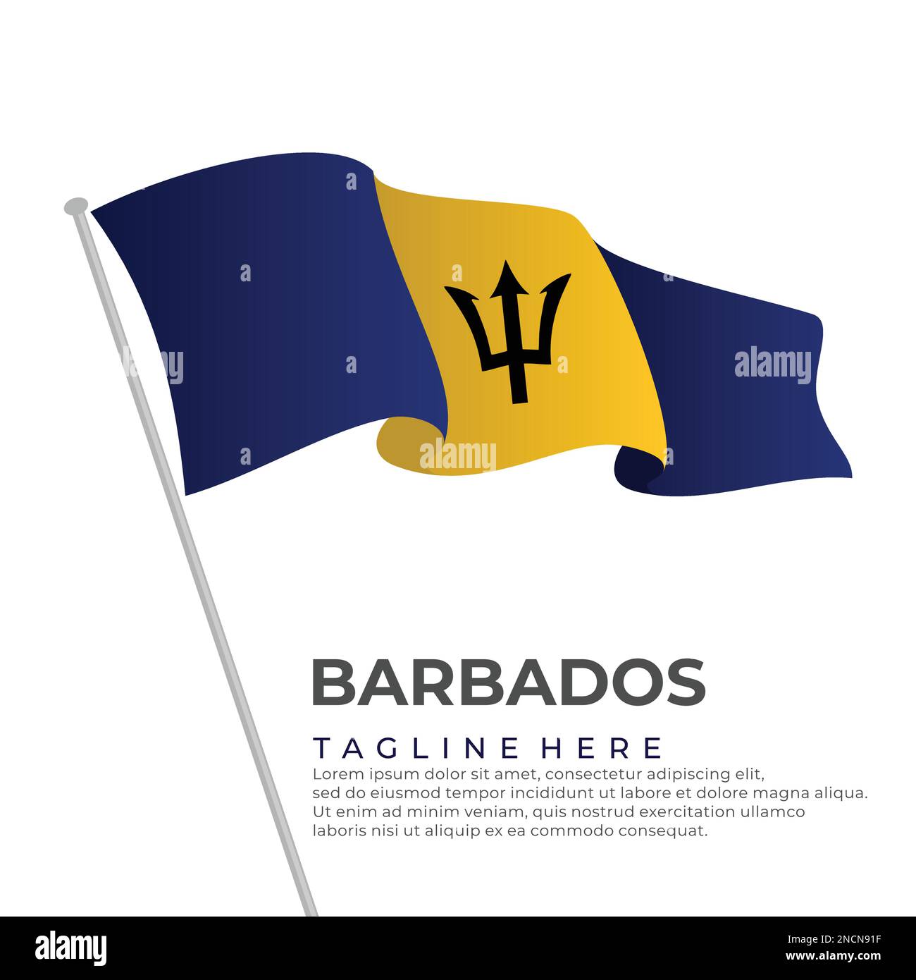 Der Vorlagenvektor Barbados zeigt modernes Design. Vektordarstellung Stock Vektor