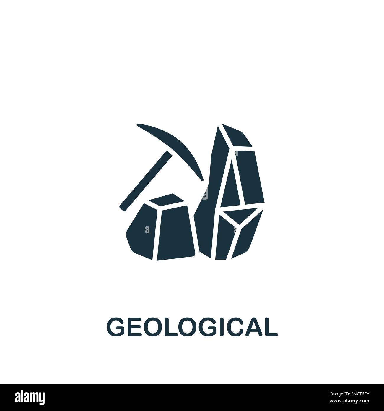 Geologisches Symbol. Einfarbiges einfaches Schild aus der Engineering Collection. Geologisches Symbol für Logo, Vorlagen, Webdesign und Infografiken. Stock Vektor