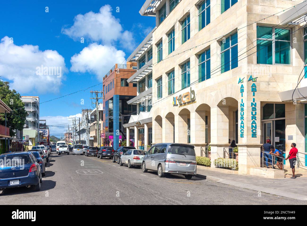 Geschäftsgebäude, Redcliffe Street, St. John's, Antigua, Antigua und Barbuda, Kleine Antillen, Karibik, Karibik Stockfoto