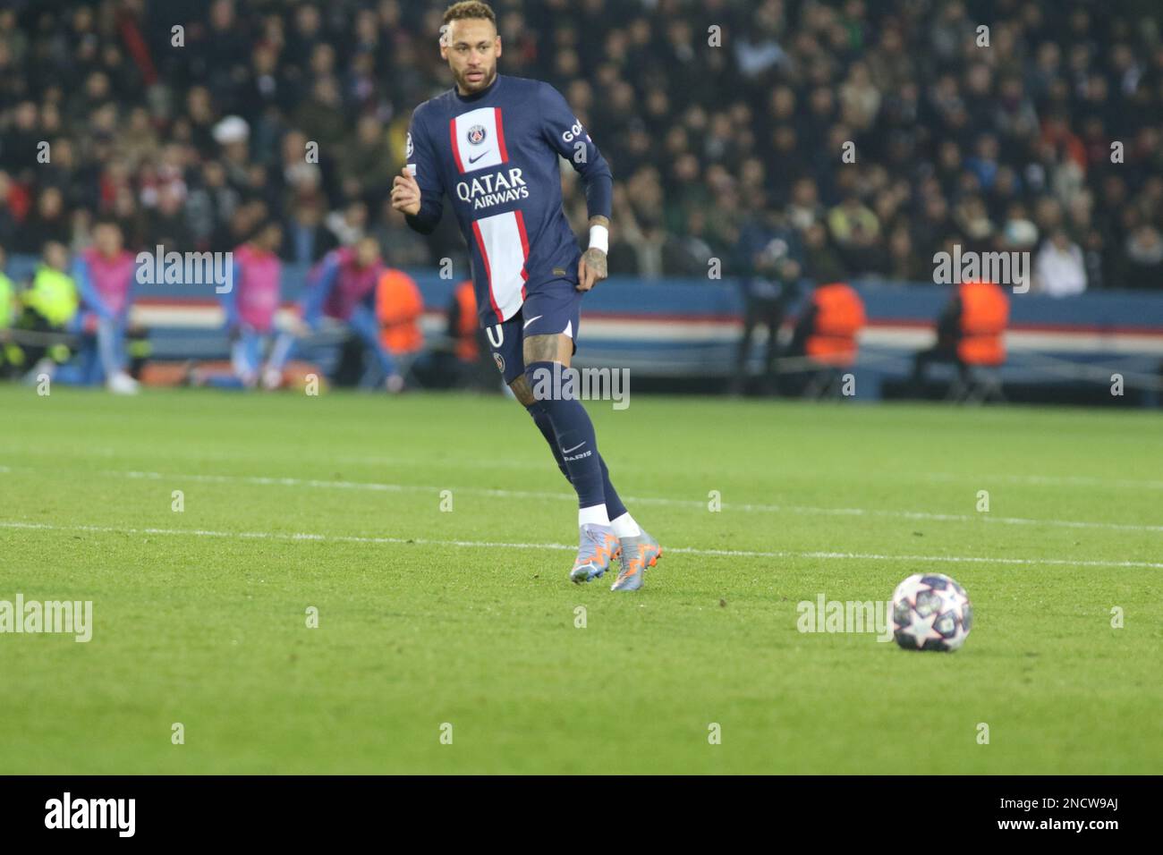 Paris, Stade de France, 14/02/2023, PARIS, Frankreich. , . NEYMAR, FOOTBALL, UEFA CHAMPIONS LEAGUE, PSG, Paris Saint Germain gegen FC Bayern Muenchen am Dienstag, den 14. Februar in Paris im Stade de France, Ergebnis 0:1, (Foto: © Arthur THILL/ATPimages) (THILL Arthur/ATP/SPP) Guthaben: SPP Sport Press Photo. Alamy Live News Stockfoto