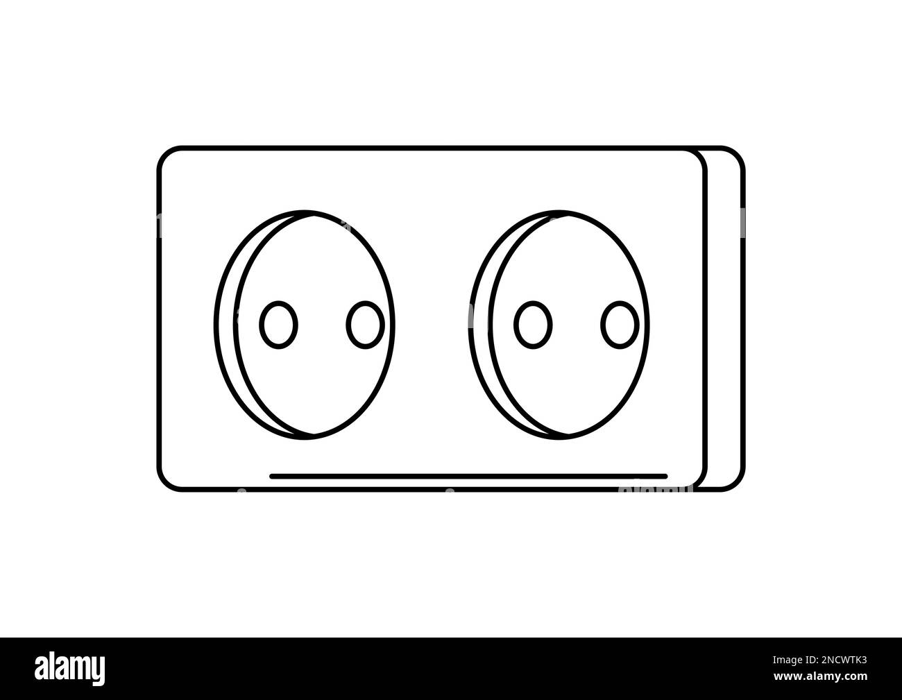 Abbildung: Steckdose Elektrische Beleuchtungseinrichtungen. Industrie- oder Unternehmensimage. Symbol für Website und Shop. Stock Vektor
