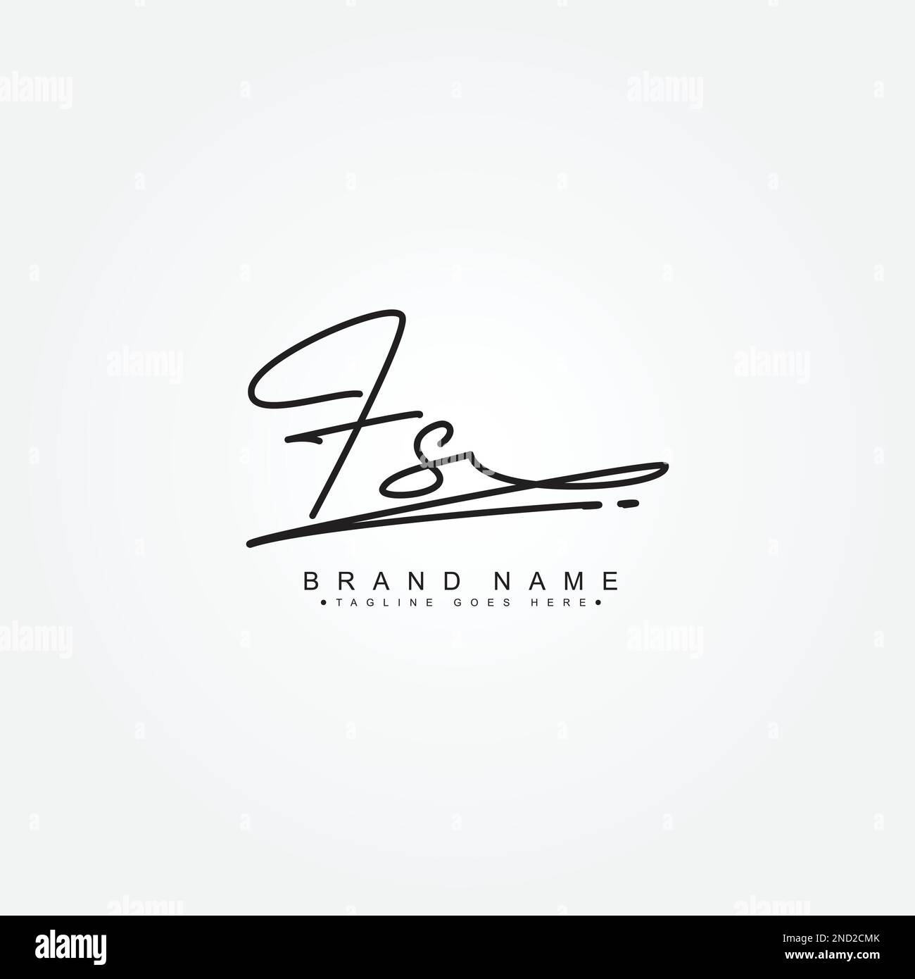 Einfaches Signature-Logo für Alphabet FS – handschriftliche Signatur für Fotografie- und Modegeschäfte Stock Vektor