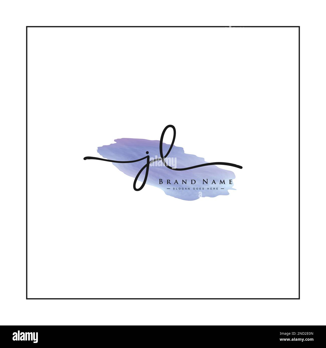 JL-Anfangslogo im Signature-Stil für Fotografie und Modegeschäft – Signature-Logo-Vektor in Aquarell Stock Vektor