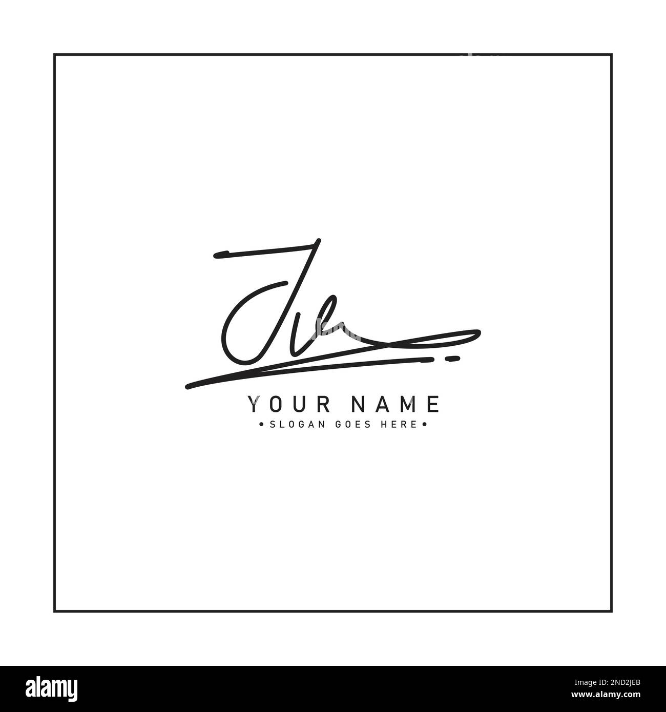 Einfaches Signature-Logo für Alphabet JV – handschriftliche Signatur für Fotografie- und Modegeschäfte Stock Vektor