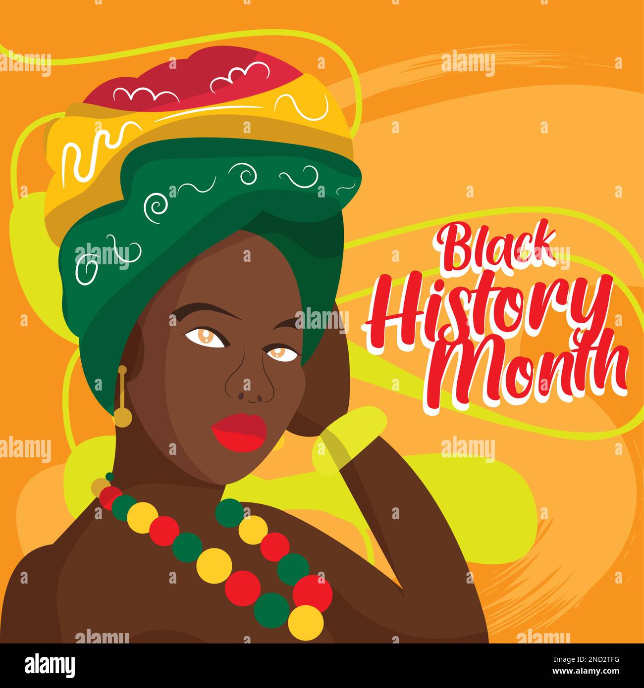 Afroamerikanische niedliche Figur Black History Month Vector Stock Vektor