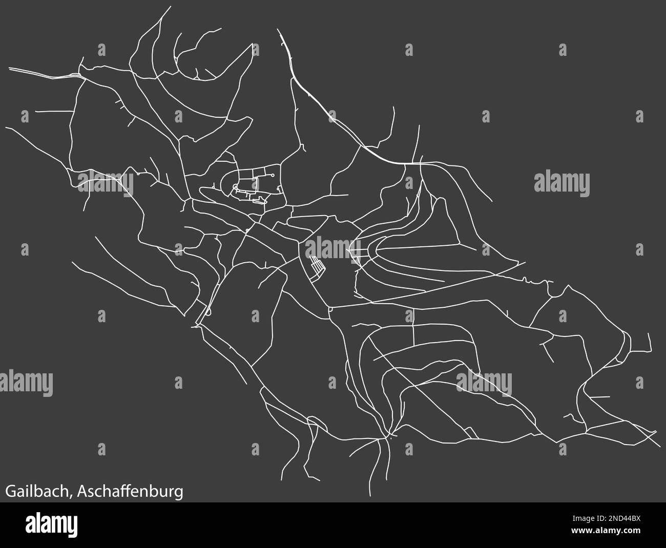 Straßenkarte von GAILBACH BOROUGH, ASCHAFFENBURG Stock Vektor
