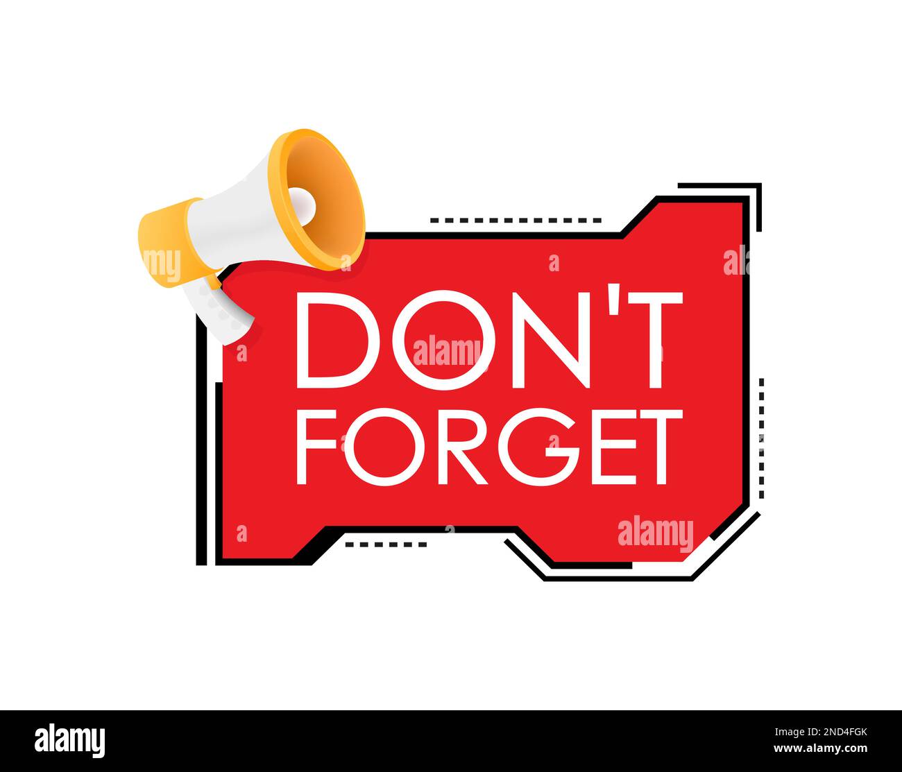 Hand halten Megaphon mit Don t Forget Vektor-Illustration. Stock Vektor